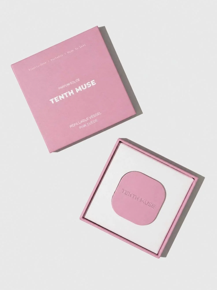 Refillable Vessel Pink Suede